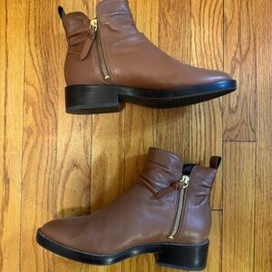 Cole Haan brown/tan leather zip up booties size 7.5